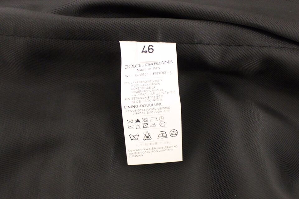 Dolce &amp; Gabbana Schicke Weste aus schwarz gestreifter Wolle und Seide
