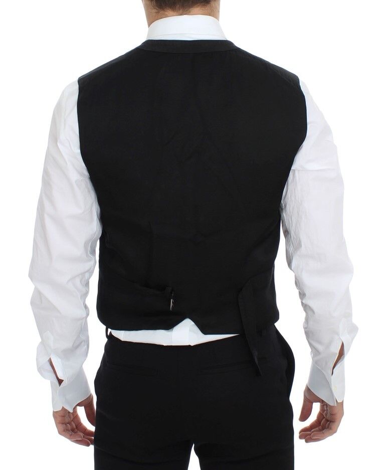 Dolce &amp; Gabbana Elegante schwarze Weste aus Baumwollmischung