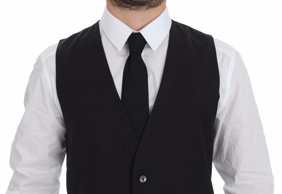 Dolce &amp; Gabbana – Elegante Weste aus grauer Wolle