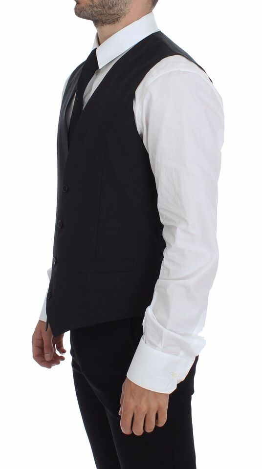 Dolce &amp; Gabbana – Elegante Weste aus grauer Wolle
