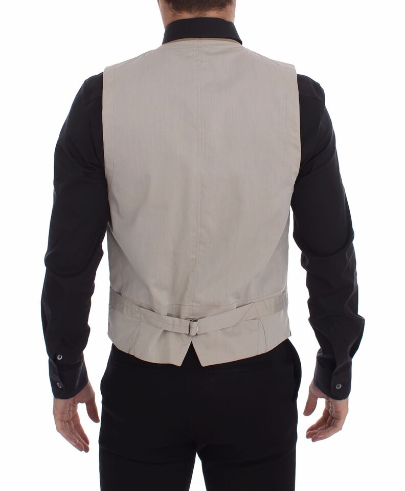 Dolce &amp; Gabbana Elegante beige Baumwollweste – Slim Fit
