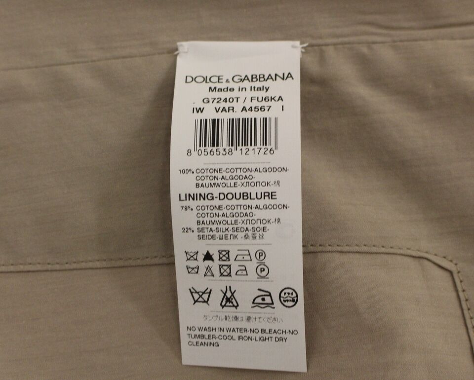 Dolce &amp; Gabbana Elegante beige Baumwollweste – Slim Fit