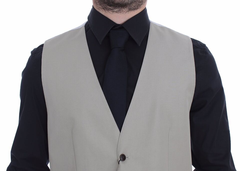 Dolce &amp; Gabbana Elegante beige Weste aus Baumwollseide