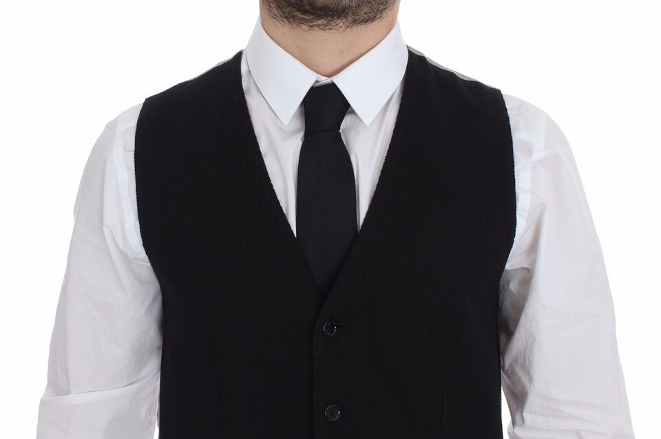 Dolce &amp; Gabbana Elegante schwarze Seidenweste
