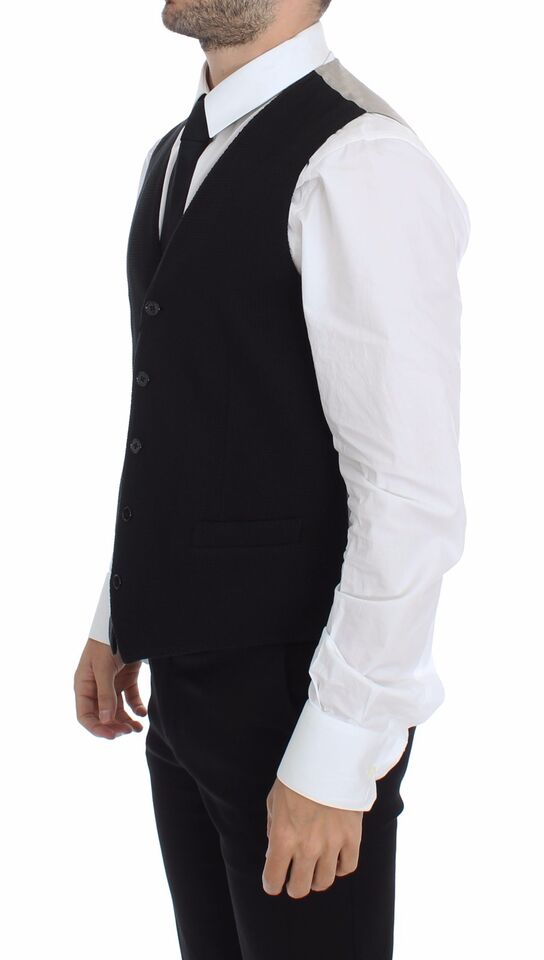 Dolce &amp; Gabbana Elegante schwarze Seidenweste