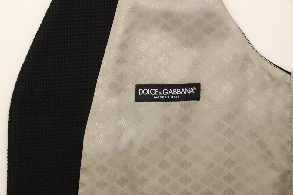 Dolce &amp; Gabbana Elegante schwarze Seidenweste