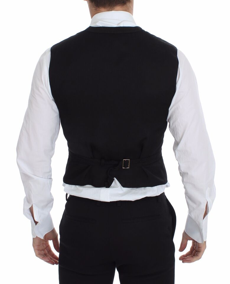 Dolce &amp; Gabbana Elegante schwarze Weste aus Baumwollmischung