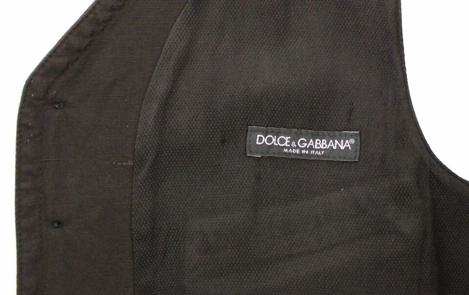 Dolce &amp; Gabbana Elegante schwarze Weste aus Baumwollmischung