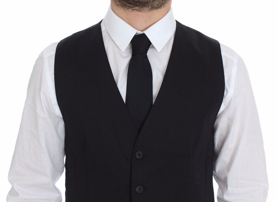 Dolce &amp; Gabbana Elegante blaue Weste aus Baumwollstretch