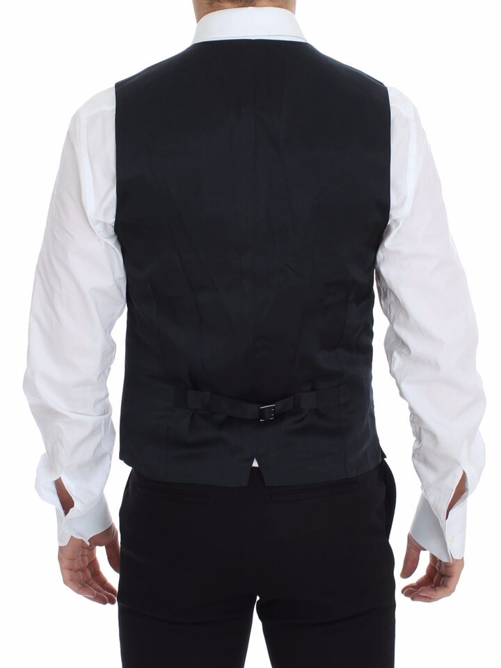 Dolce &amp; Gabbana Elegante blaue Weste aus Baumwollstretch