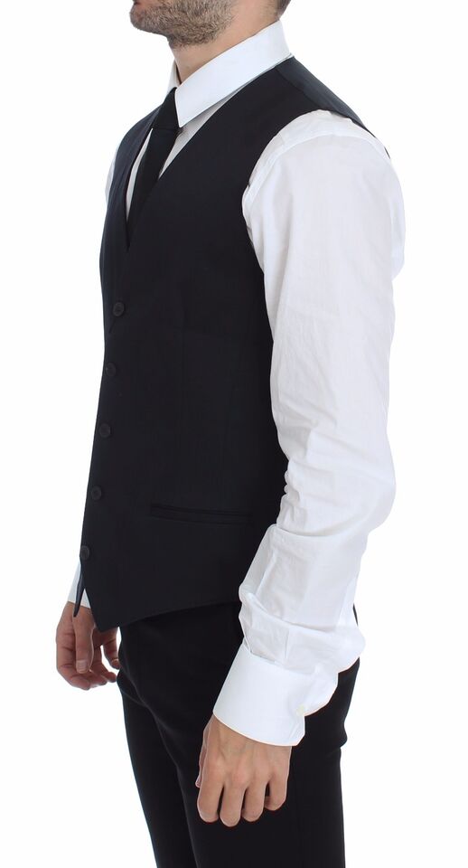 Dolce &amp; Gabbana Elegante blaue Weste aus Baumwollstretch
