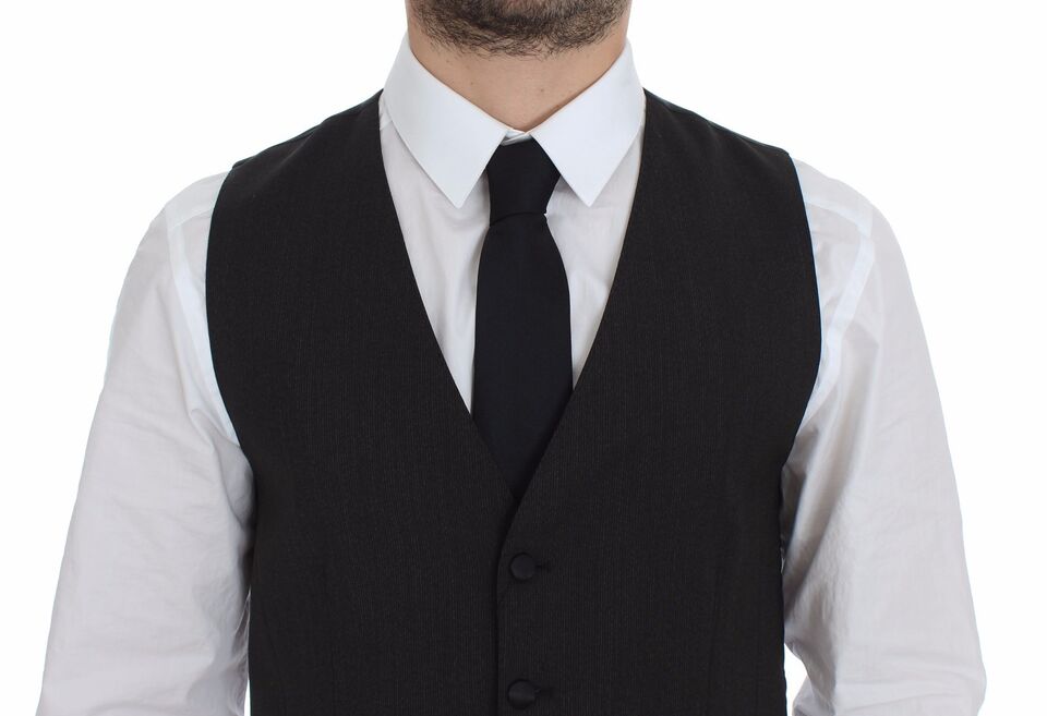 Dolce &amp; Gabbana Klassische Weste aus grauer Wollmischung