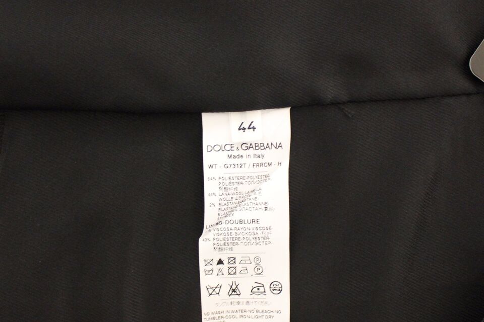 Dolce &amp; Gabbana Elegante graue Stretch-Weste aus Wolle