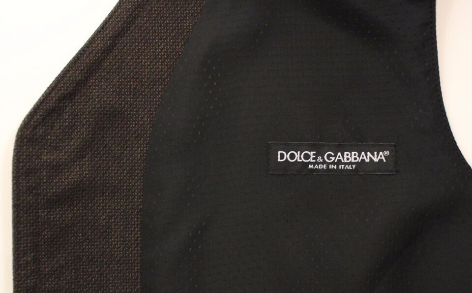 Dolce &amp; Gabbana Elegante braune Weste aus Baumwollmischung