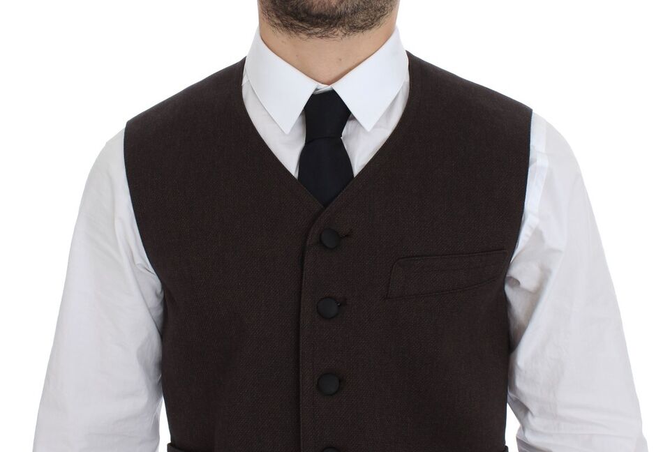 Dolce &amp; Gabbana Elegante braune Weste aus Baumwollmischung