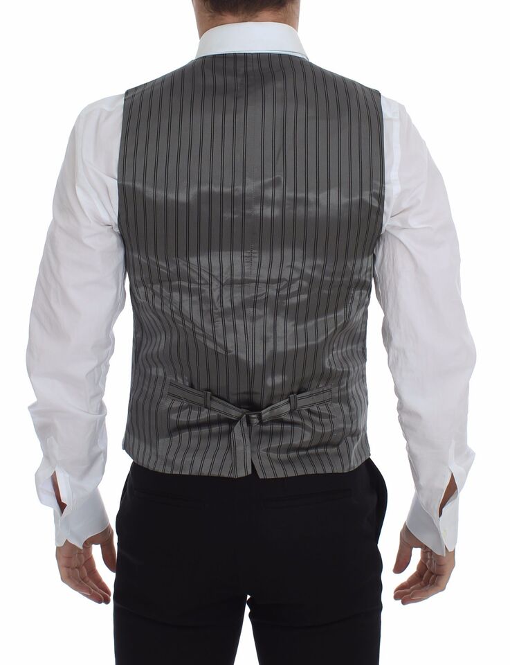 Dolce &amp; Gabbana Elegante graue Weste aus Baumwollstretch