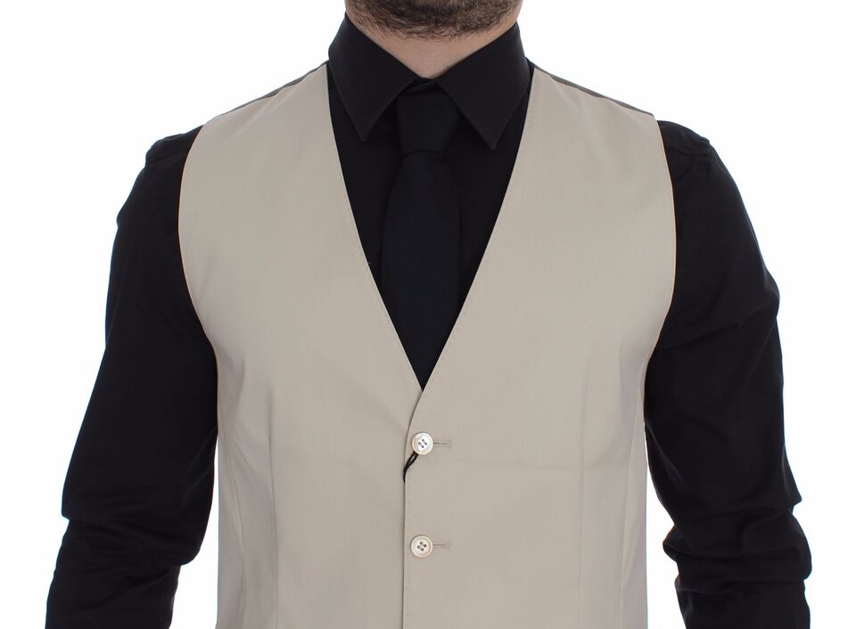 Dolce &amp; Gabbana Elegante beige Weste aus Baumwollmischung