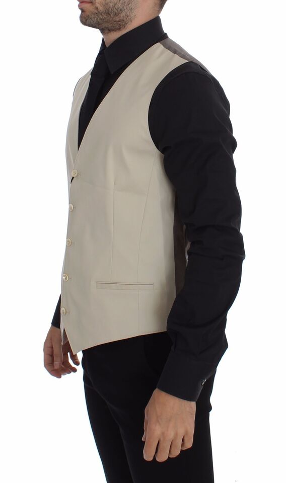 Dolce &amp; Gabbana Elegante beige Weste aus Baumwollmischung