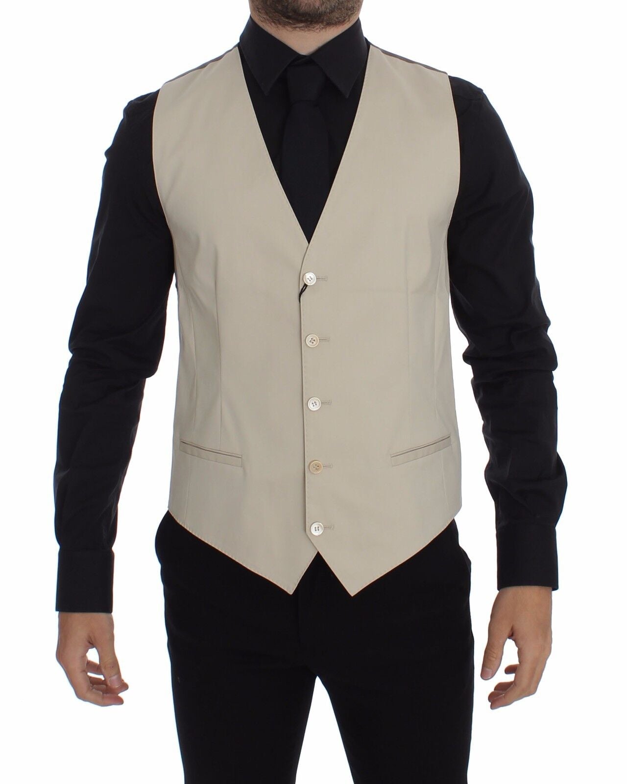 Dolce &amp; Gabbana Elegante beige Weste aus Baumwollmischung