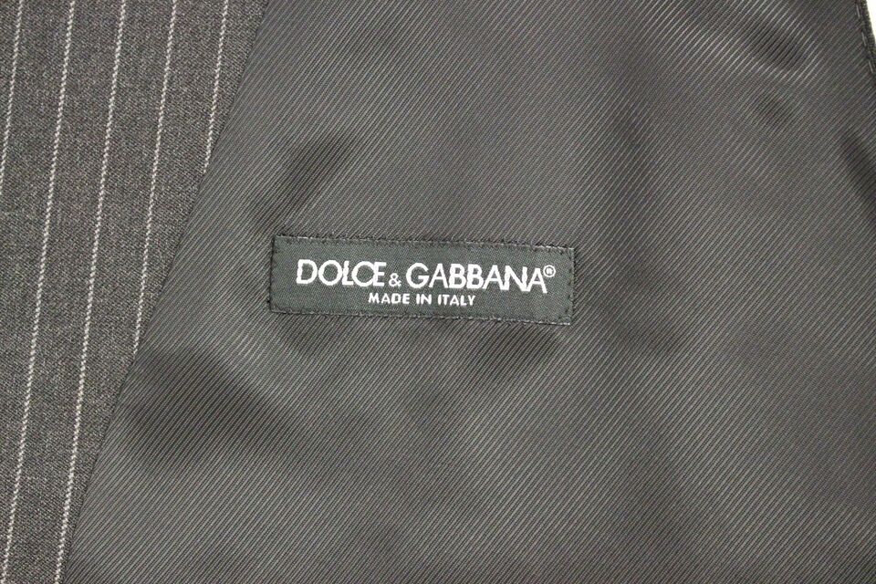 Dolce &amp; Gabbana Elegante grau gestreifte Wollweste