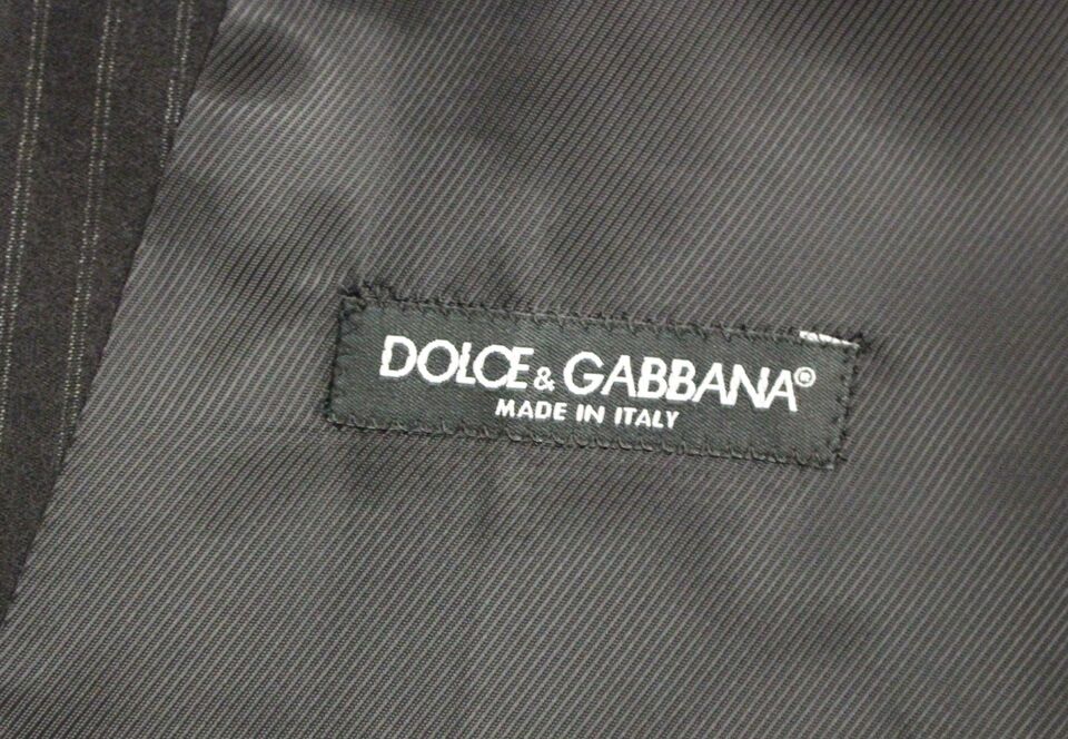 Dolce &amp; Gabbana Elegante schwarz gestreifte Wollweste