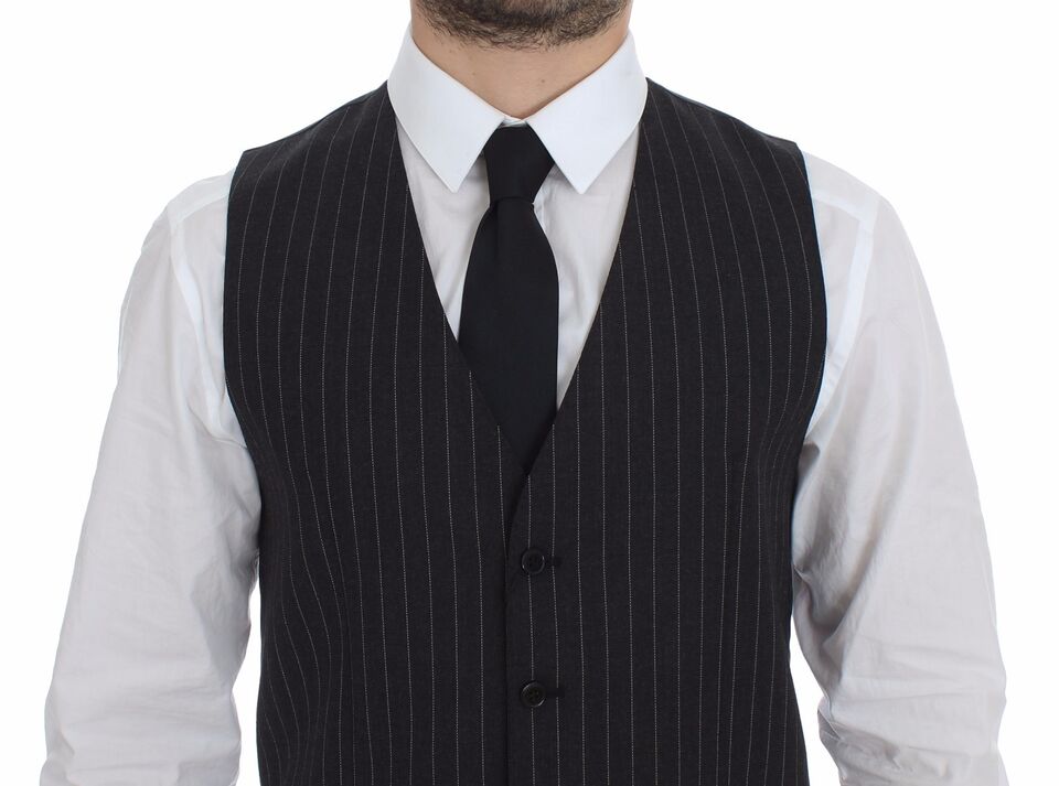 Dolce &amp; Gabbana Elegante grau gestreifte Weste