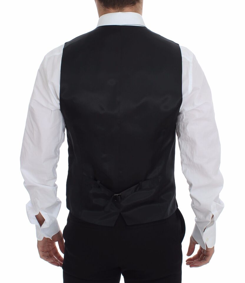 Dolce &amp; Gabbana Elegante gestreifte graue Weste