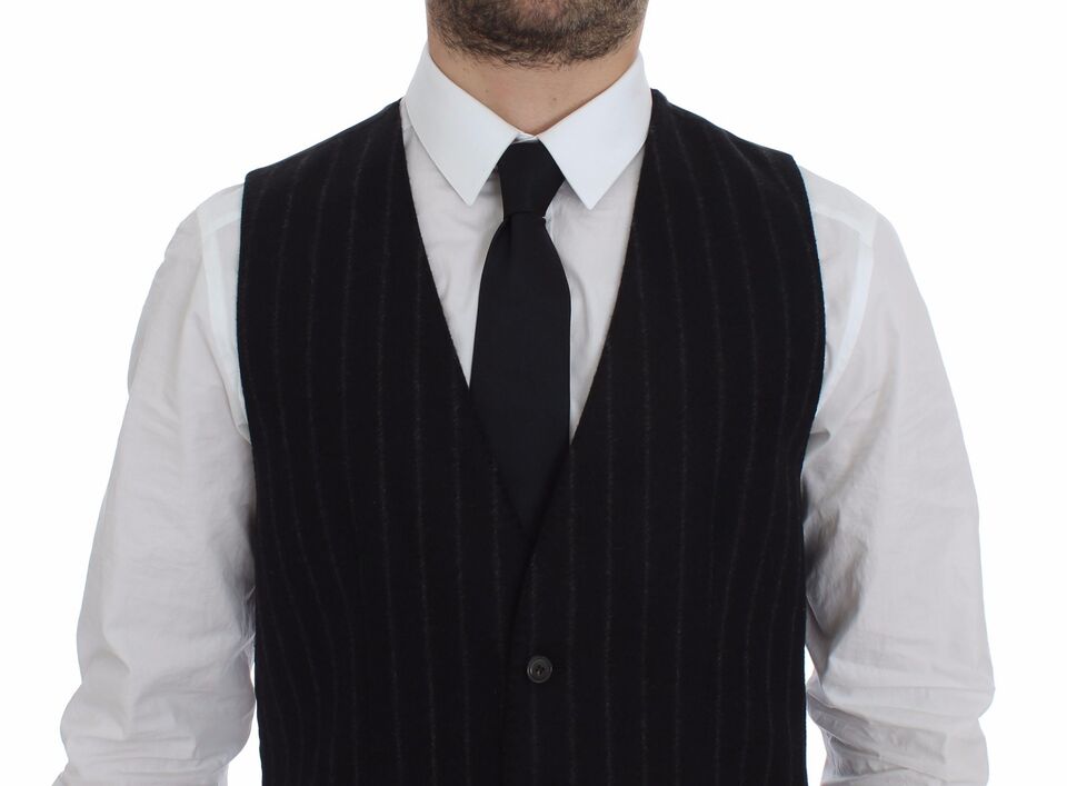 Dolce &amp; Gabbana – Elegante, schwarz gestreifte, einreihige Weste