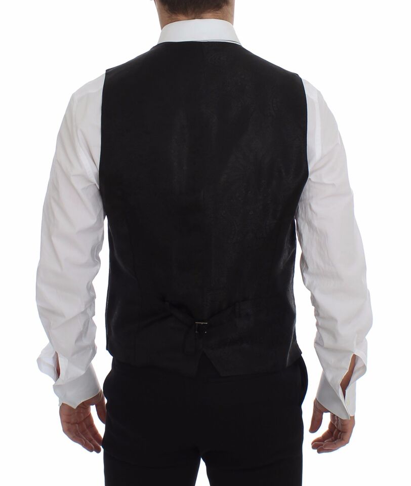 Dolce &amp; Gabbana – Elegante, schwarz gestreifte, einreihige Weste