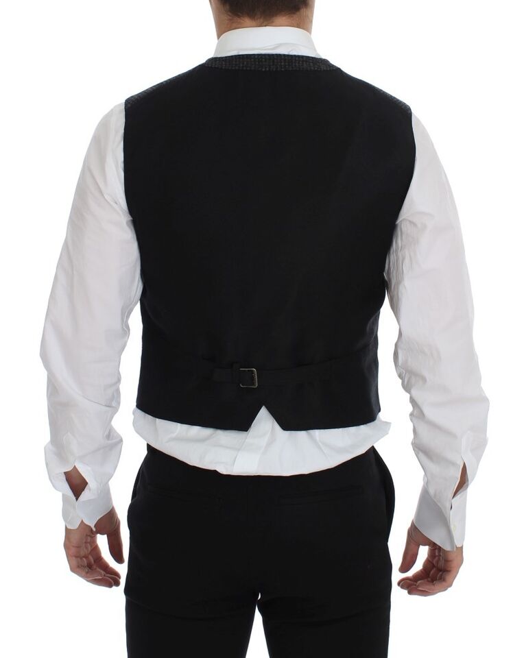 Dolce &amp; Gabbana Elegante Weste aus grauer Wollmischung