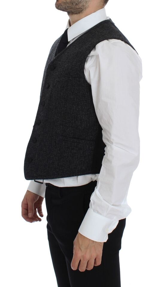 Dolce &amp; Gabbana Elegante Weste aus grauer Wollmischung