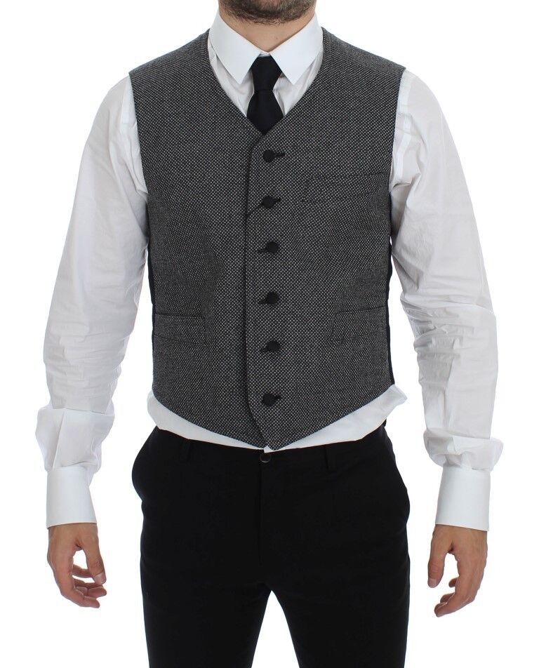 Dolce &amp; Gabbana Elegante einreihige graue Weste