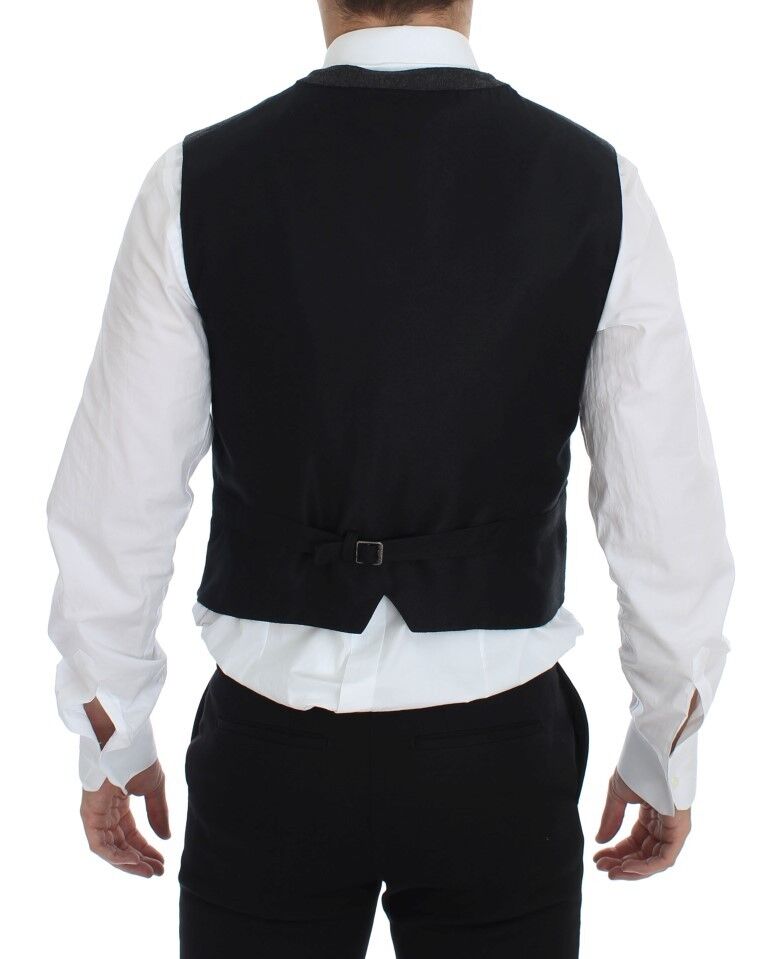 Dolce &amp; Gabbana Elegante Weste aus grauer Wollmischung