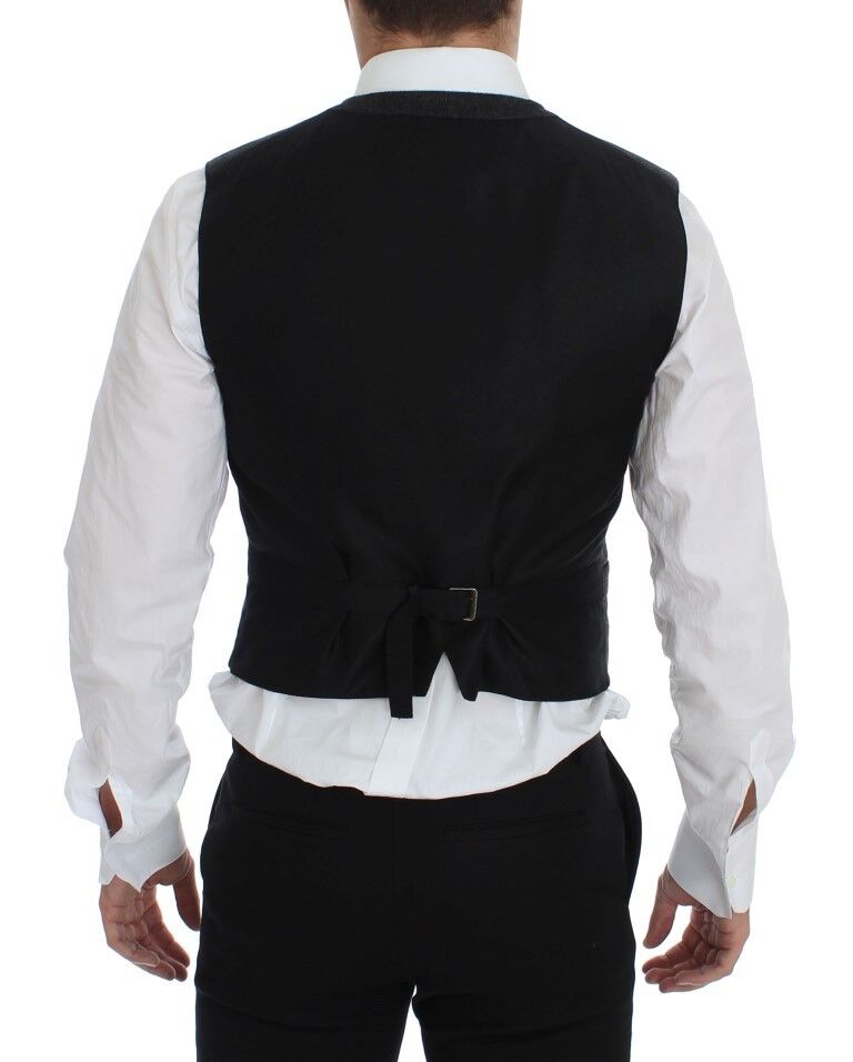Dolce &amp; Gabbana Elegante Weste aus grauer Wollmischung