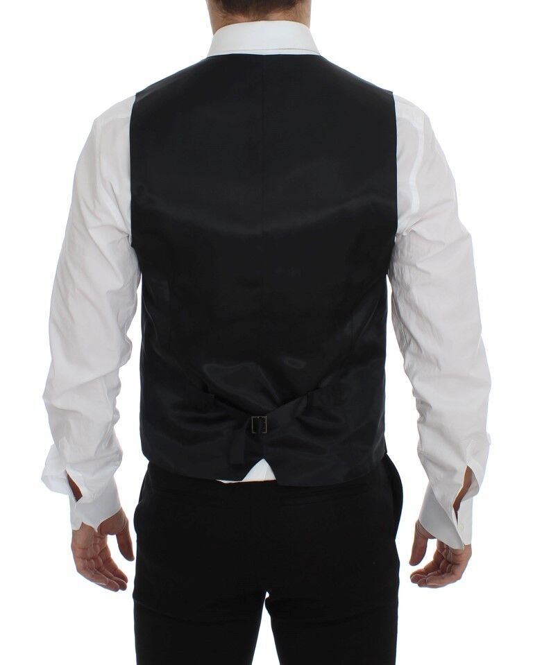 Dolce &amp; Gabbana Elegante Weste aus grauer Wollmischung