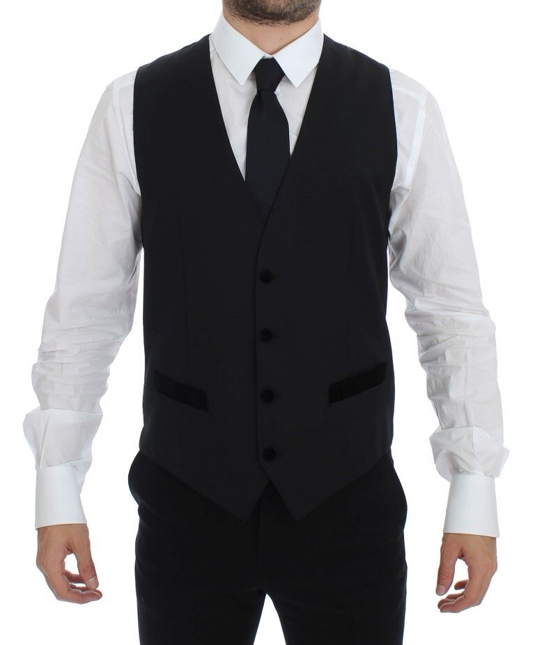 Dolce &amp; Gabbana – Elegante Weste aus schwarzer Wolle für formelle Anlässe