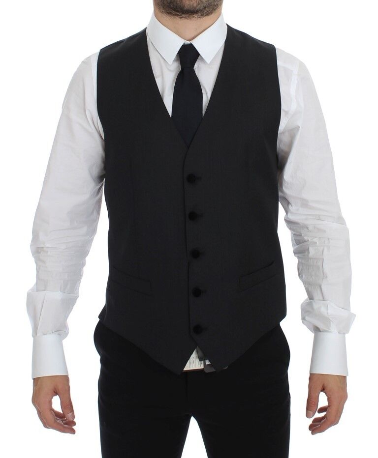 Dolce &amp; Gabbana Elegante graue Wollweste