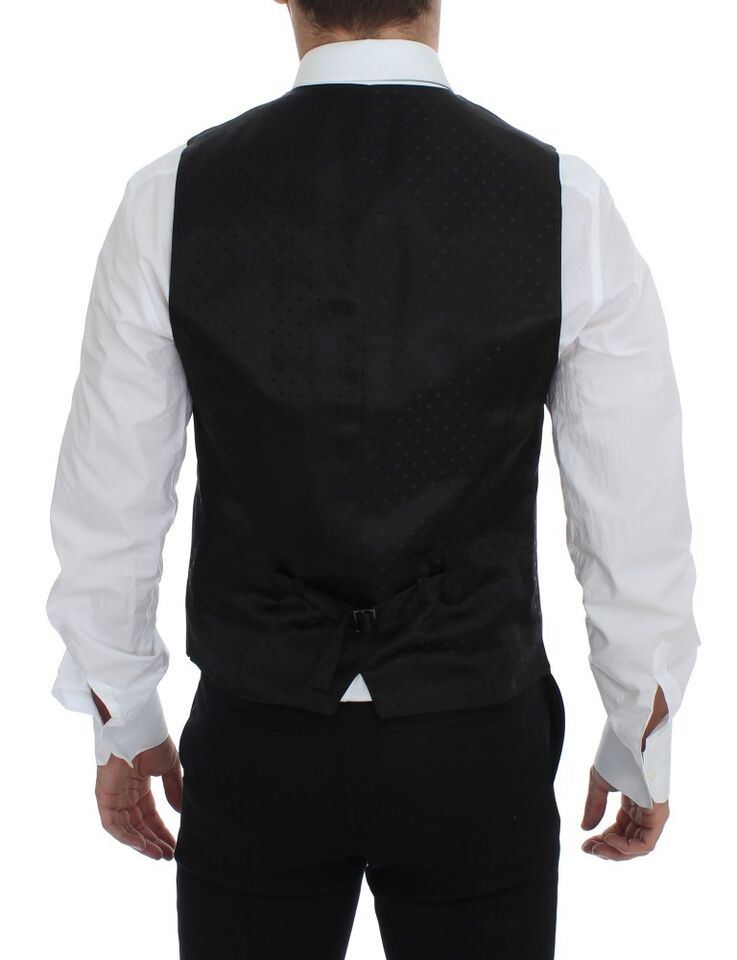 Dolce &amp; Gabbana Elegante Weste aus grauer Wolle für formelle Anlässe