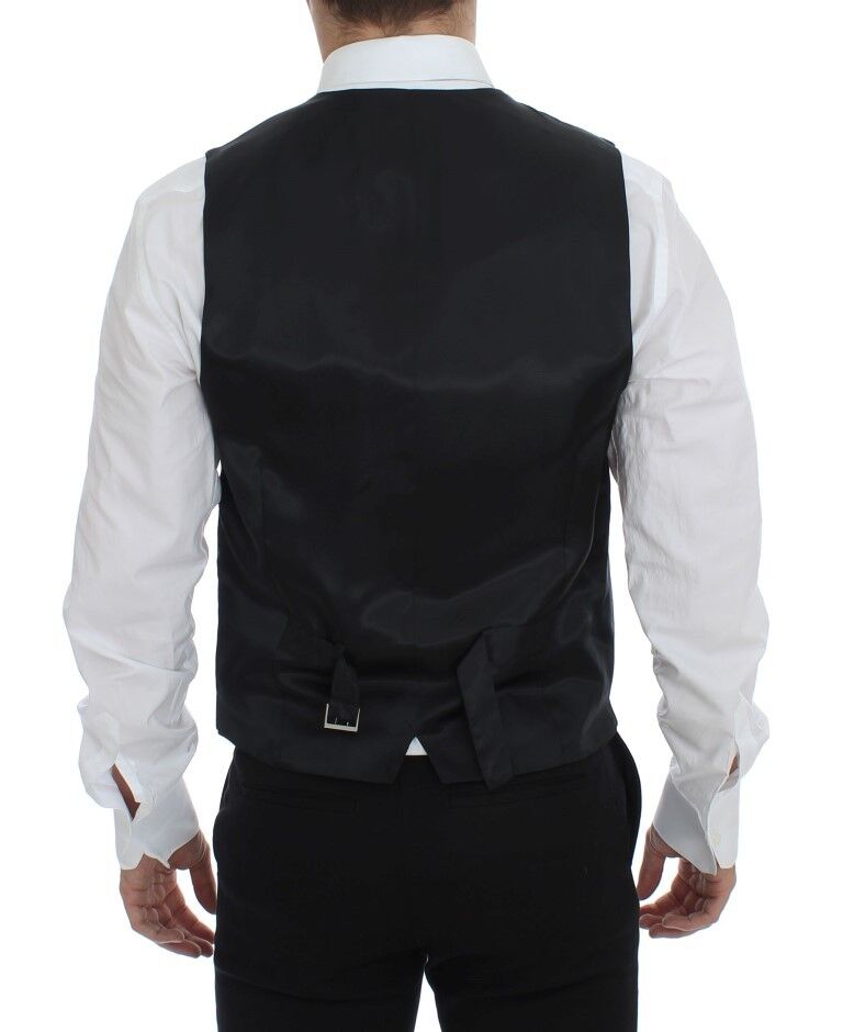 Dolce &amp; Gabbana Elegante grau gestreifte Wollweste
