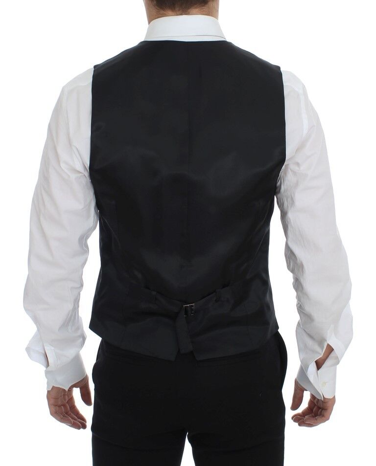 Dolce &amp; Gabbana Elegante grau gestreifte Weste