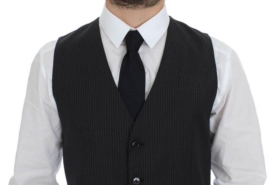 Dolce &amp; Gabbana Elegante grau gestreifte Weste