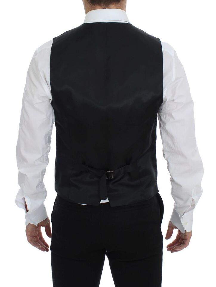 Dolce &amp; Gabbana Elegante schwarz gestreifte Wollweste