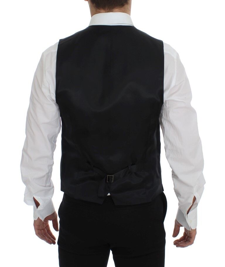 Dolce &amp; Gabbana Elegante grau gestreifte Wollweste