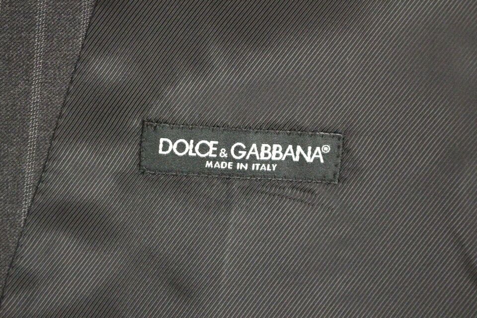 Dolce &amp; Gabbana Elegante grau gestreifte Wollweste