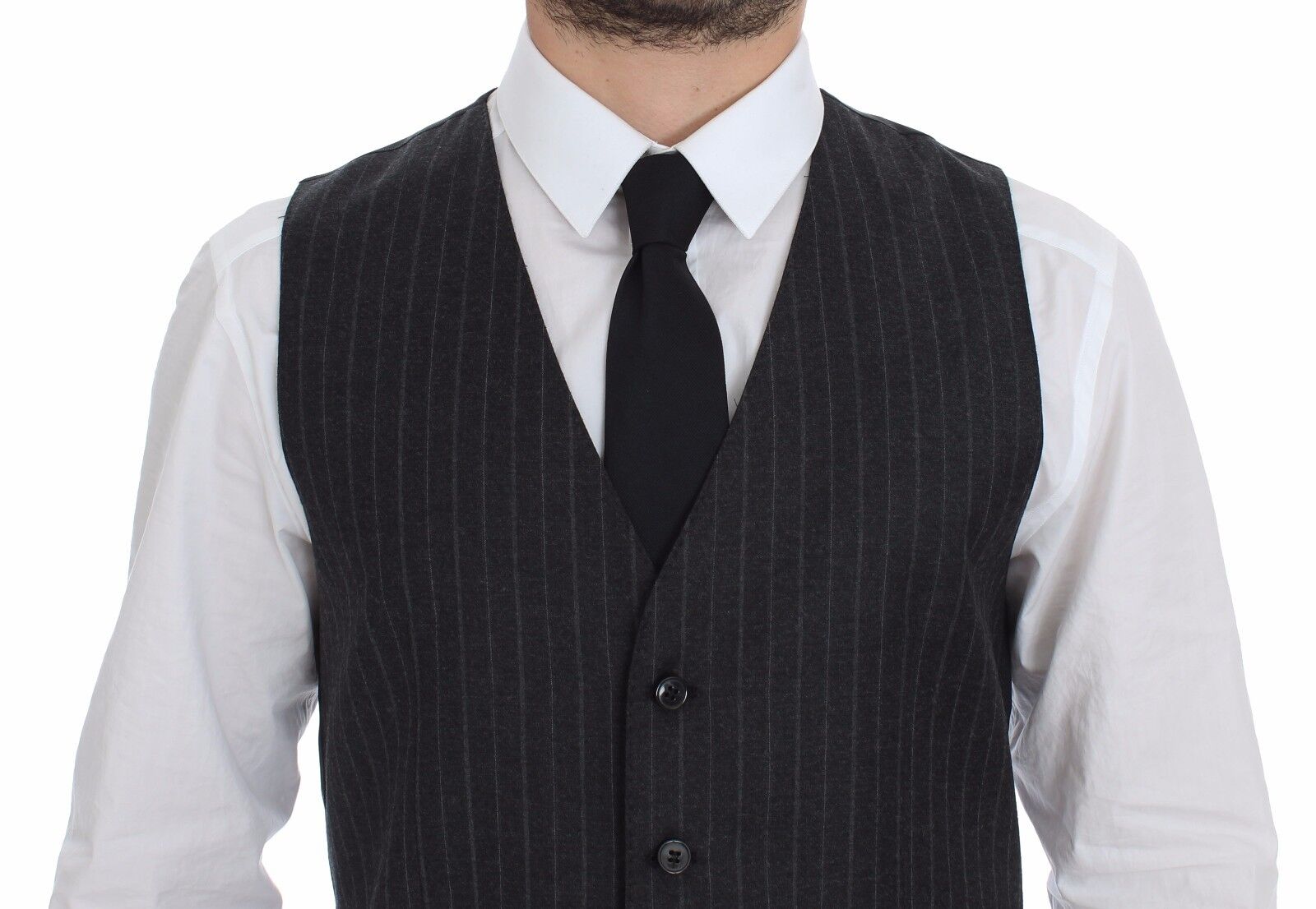 Dolce &amp; Gabbana Elegante grau gestreifte Weste