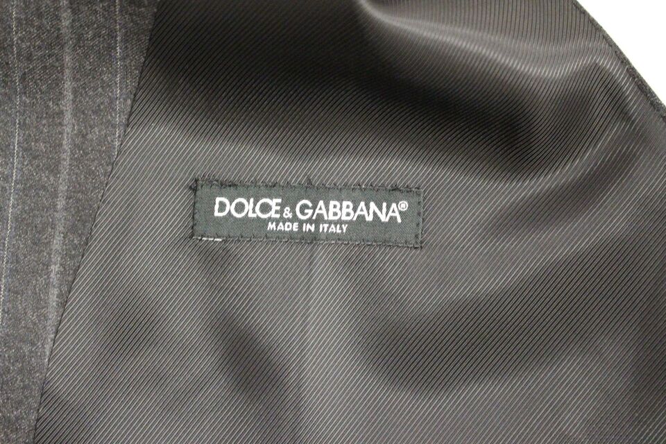 Dolce &amp; Gabbana Elegante grau gestreifte Weste