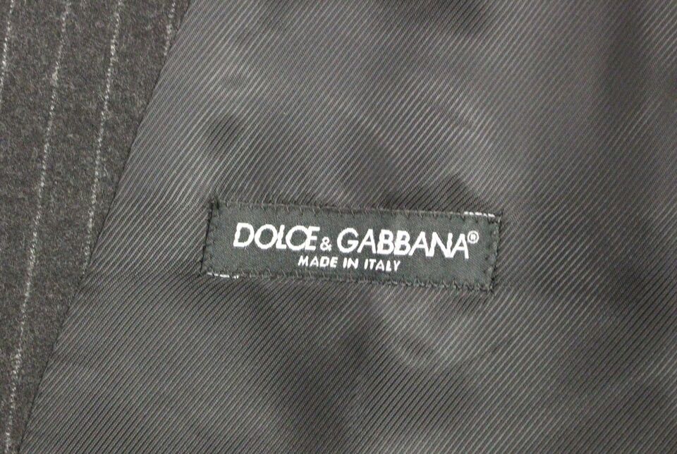 Dolce &amp; Gabbana Elegante grau gestreifte Wollweste