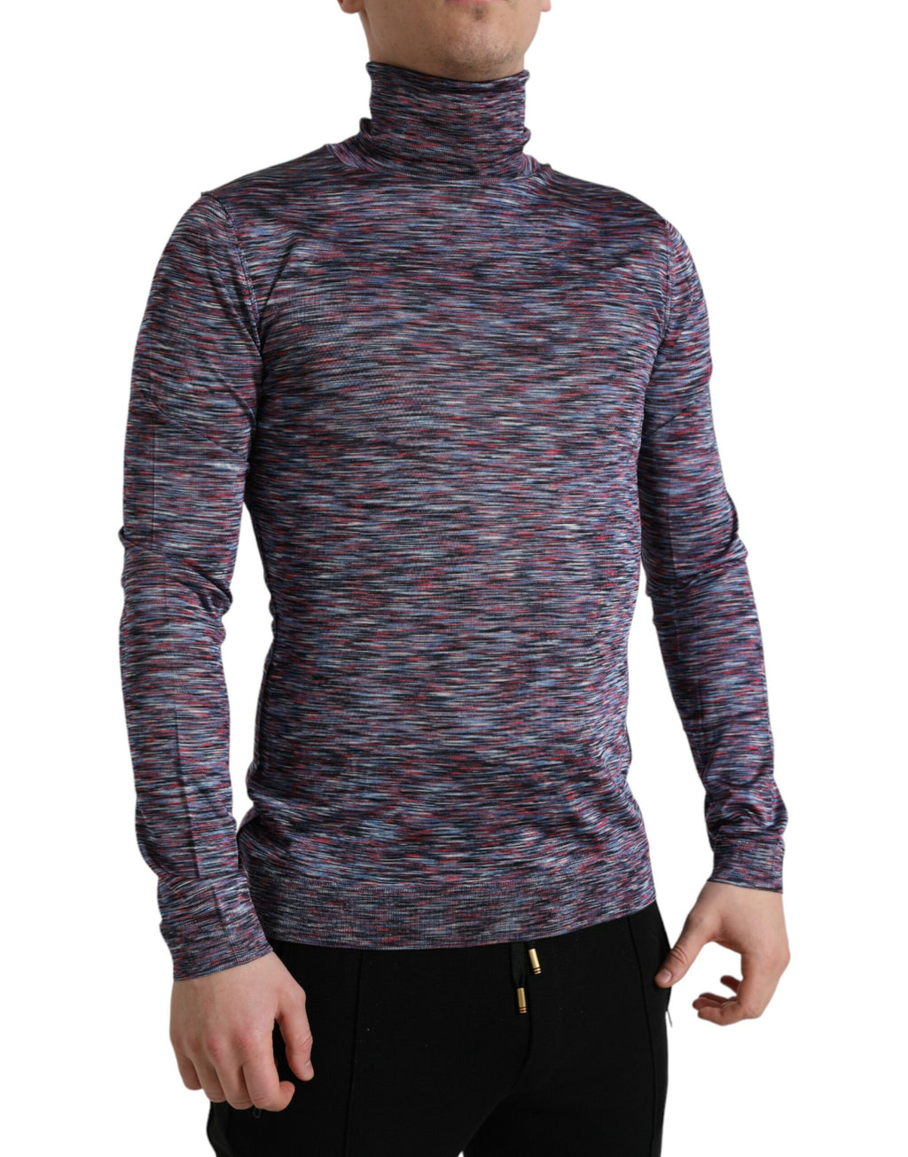 Dolce &amp; Gabbana Eleganter Rollkragenpullover in Blau-Lila