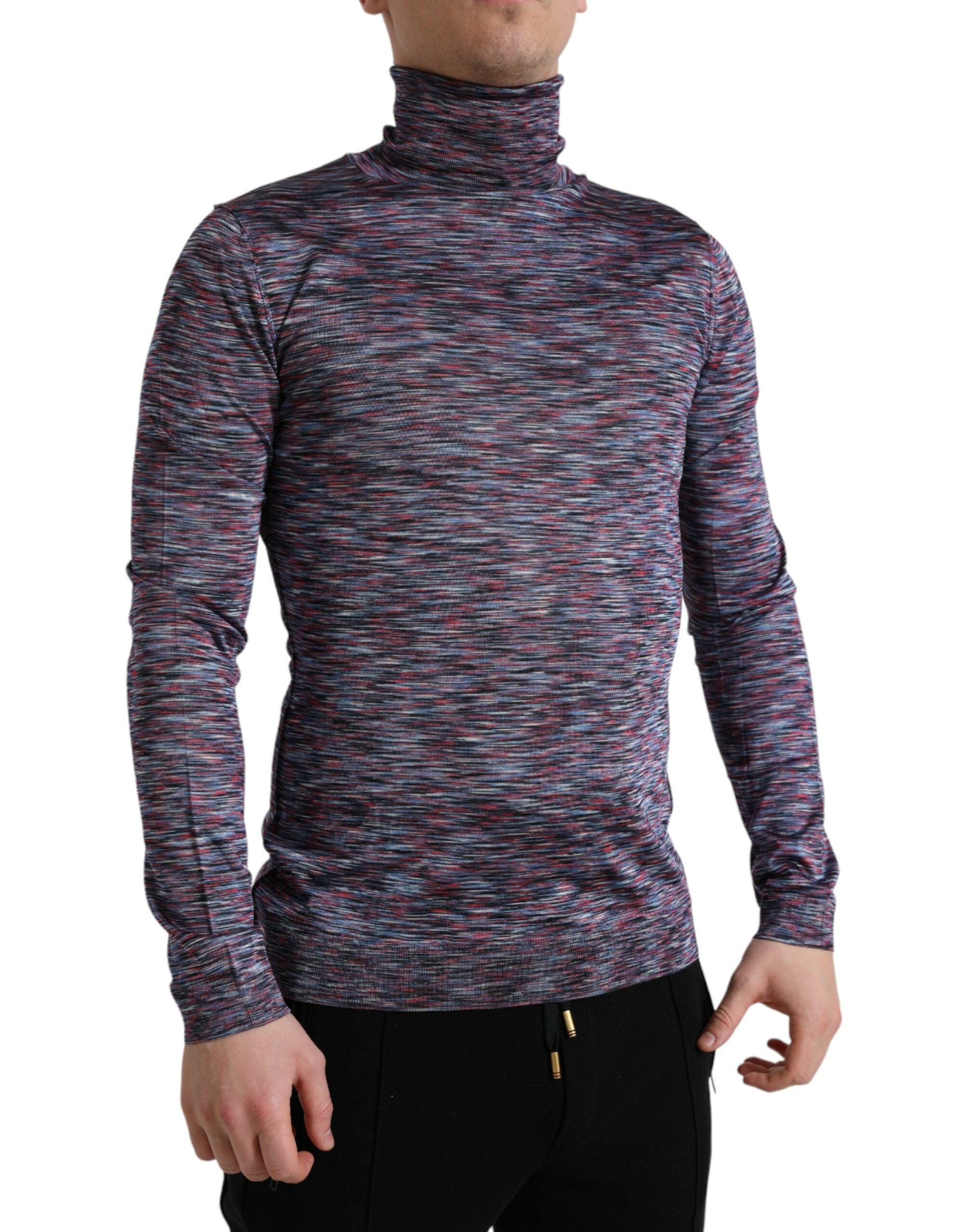 Dolce &amp; Gabbana Eleganter Rollkragenpullover in Blau-Lila