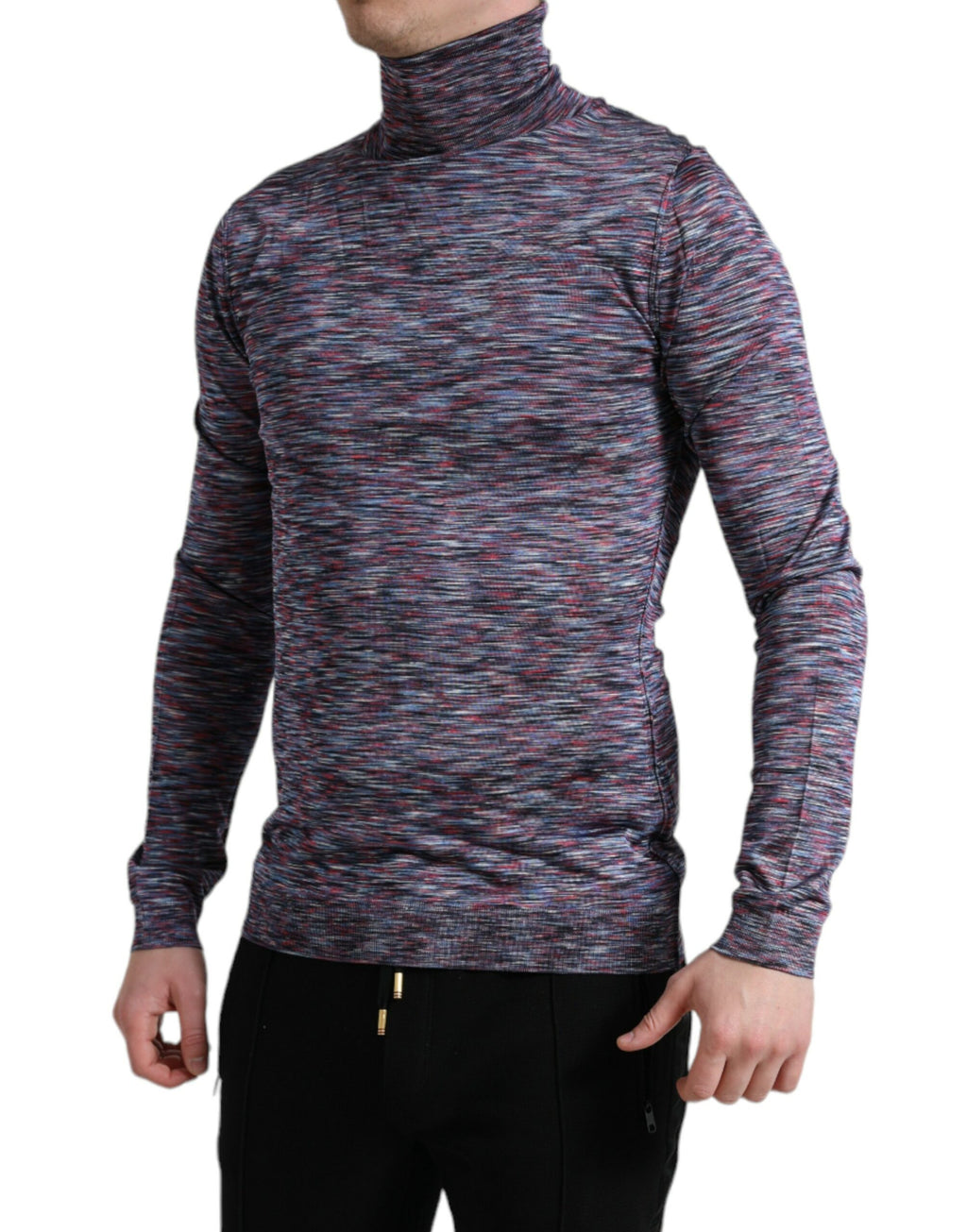 Dolce &amp; Gabbana Eleganter Rollkragenpullover in Blau-Lila